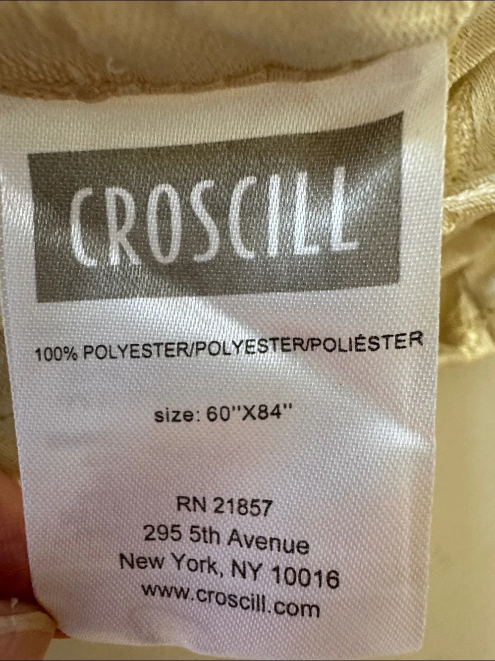Croscill Embroidered Cream Table Cloth 60x84